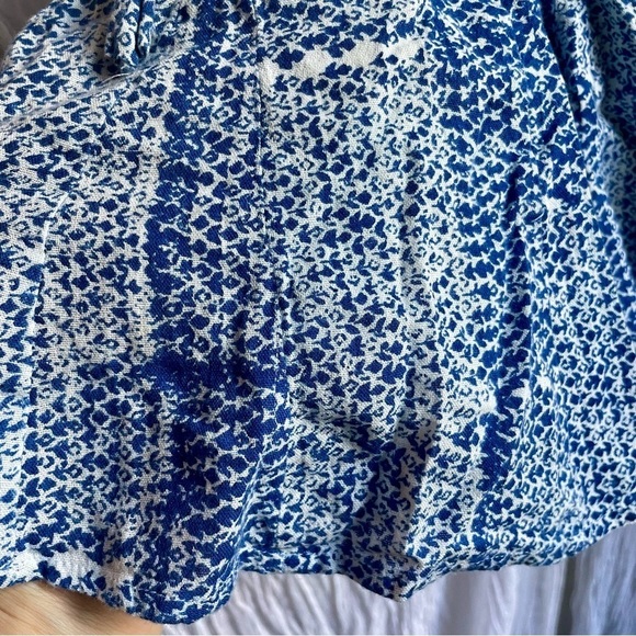 John Robshaw for Lucky 🍀 Blue Flower Block Print Skirt w/ drawstring, S - Picture 6 of 10